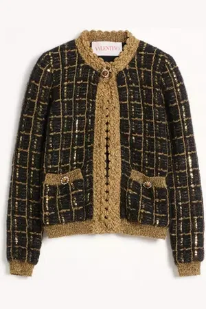VALENTINO GIACCA DI MAGLIA IN MOHAIR E PAILLETTES Donna L