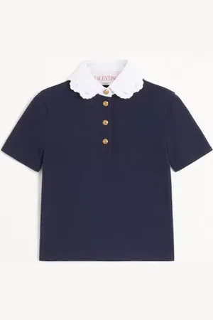 VALENTINO POLO IN COTTON SWEATSHIRT RICAMATA Donna L