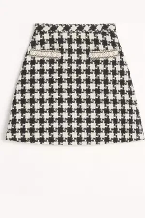 VALENTINO GONNA IN DAMIER LIGHT TWEED RICAMATA Donna 36