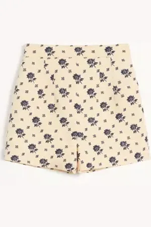VALENTINO SHORTS IN CREPE COUTURE FIORELLINO BLU PAPIER FLORAL Donna 36