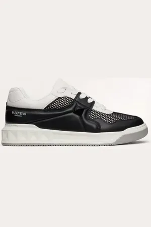 VALENTINO GARAVANI SNEAKER LOW TOP ONE STUD IN RETE E NAPPA Uomo 39.5
