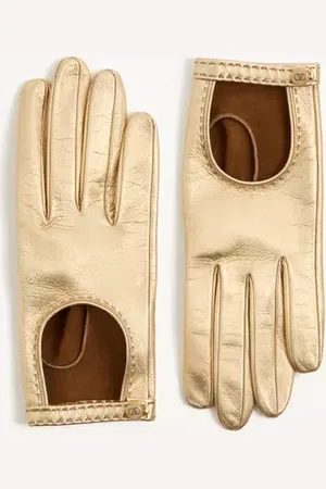 VALENTINO GARAVANI GUANTI VLOGO SIGNATURE IN NAPPA LAMINATA Donna 6.5