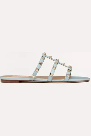 VALENTINO GARAVANI SANDALO SLIDER BASSO ROCKSTUD IN VITELLO Donna 35