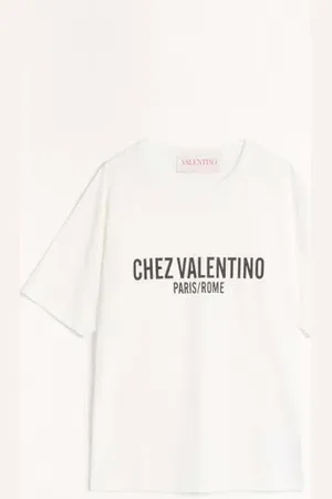 VALENTINO T-SHIRT IN JERSEY COTTON CON STAMPA CHEZ Donna L