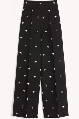 VALENTINO PANTALONI IN CREPE COUTURE RICAMATI Donna 36