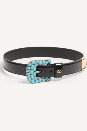 VALENTINO GARAVANI CINTURA VLOGO SIGNATURE IN VITELLO SPAZZOLATO 30 MM Donna 070