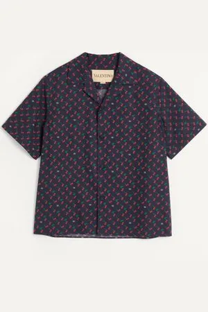 VALENTINO CAMICIA DA BOWLING IN POPELINE DI COTONE CON STAMPA CHERRYFIC Uomo 44