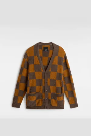 Vans Cardigan Canfield Checkerboard, Uomo, Arancio/Marrone