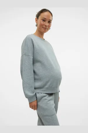 Mama;licious Felpe Loose Fit Paricollo Polsini A Coste Spalle Cadenti