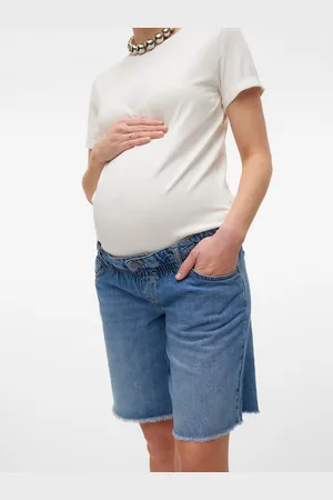 Mama;licious Shorts Relaxed Fit Vita Bassa Orlo Destroyed