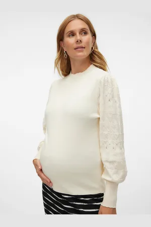 Mama;licious Pullover Regular Fit Collo Alto Maniche A Palloncino
