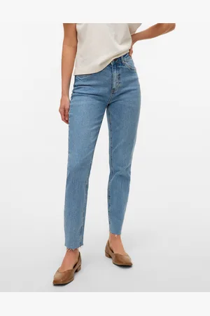 VERO MODA Vmbrenda Vita Alta Mom Fit Caviglia Jeans