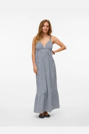 VERO MODA Vmcheck Vestito Lungo
