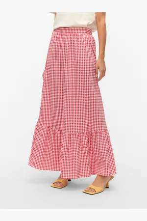 VERO MODA Vmcheck Vita Alta Gonna Lunga