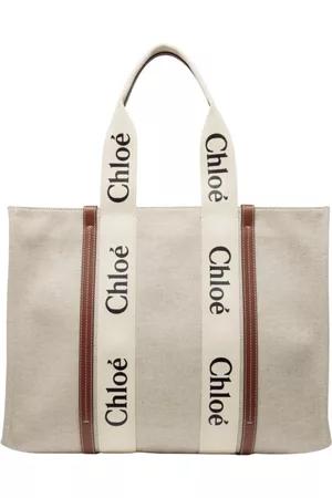 Chloé Donna Shopper in tela - Tote bag Woody in Lino