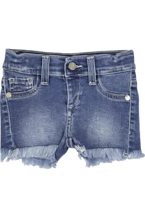 MISS BLUMARINE Shorts baby girl in denim di cotone stretch
