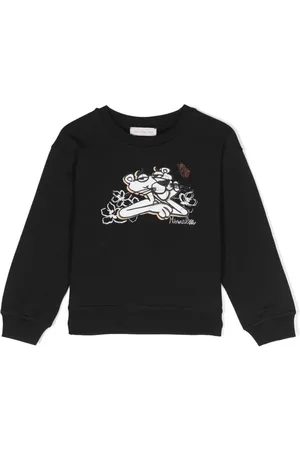 MONNALISA Felpa nera bambina in cotone garzato
