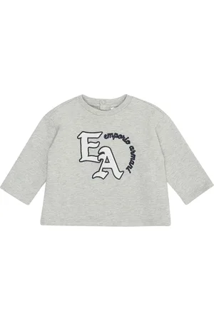 Emporio Armani T-shirt grigia neonato in cotone