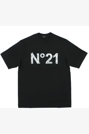 Nº21 T-shirt bambino nera in jersey di cotone