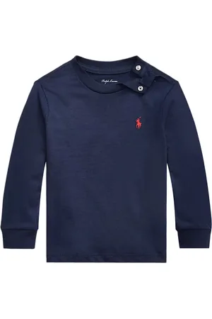 Ralph Lauren Ralph Lauren t-shirt navy neonato in cotone