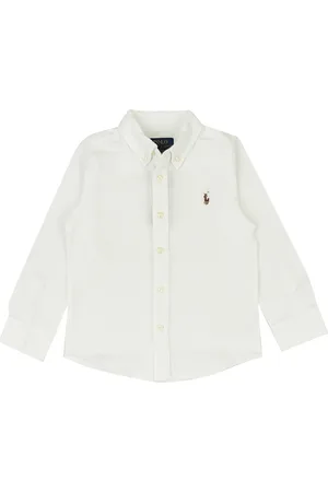 Ralph Lauren Ralph Lauren camicia bianca ragazzo in piquet di cotone