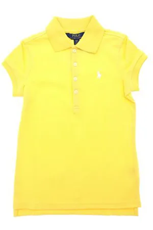 Ralph Lauren Polo bambina gialla con dettaglio logo