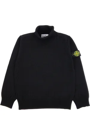 Stone Island Stone Island maglia dolcevita nera bambino in lana vergine