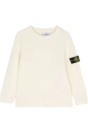 Stone Island Stone Island maglia bianca bambino in lana