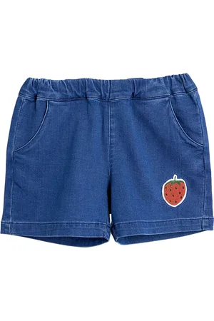 Mini Rodini Short bambina in denim di cotone organico