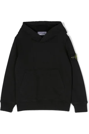 Stone Island Stone Island felpa nera bambino in cotone