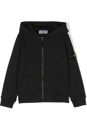 Stone Island Stone Island felpa nera bambino in cotone