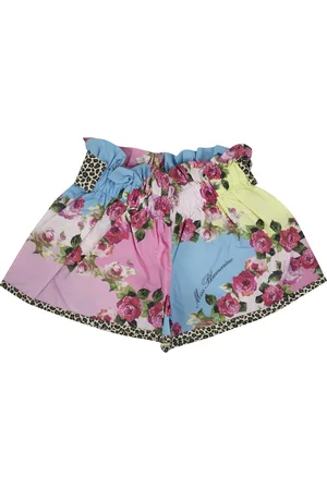 MISS BLUMARINE Shorts bambina a fantasia in cotone