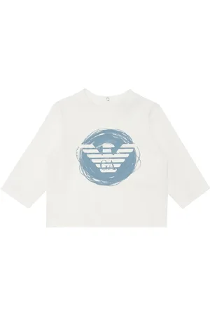 Emporio Armani T-shirt bianca neonato in cotone