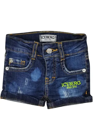 Iceberg Ice bermuda jeans neonato in cotone stretch