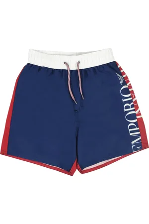Emporio Armani Short mare color block bambino in tessuto tecnico