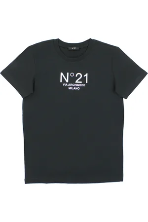 Nº21 T-shirt bambino nera in jersey di cotone