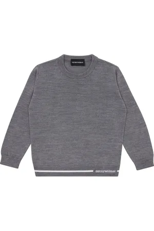 Emporio Armani Maglia bambino grigia in misto lana