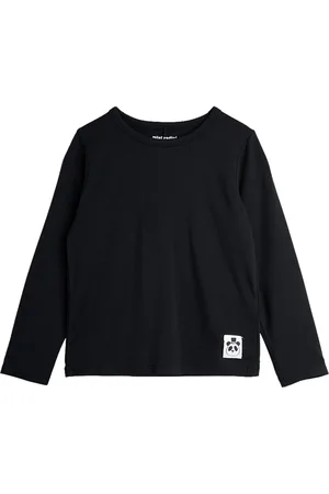 Mini Rodini T-shirt basic nera bambino in lyocell sostenibile