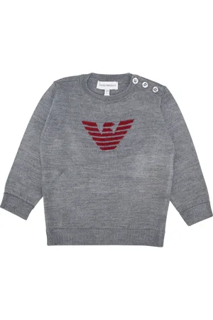 Emporio Armani Baby boy maglia grigia in misto lana