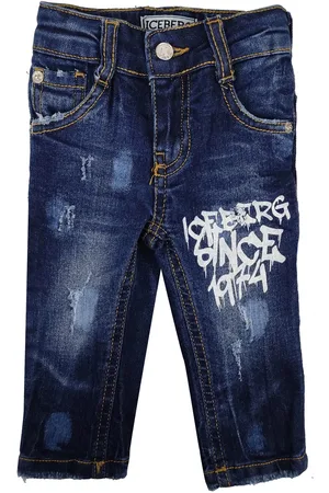 Iceberg Ice jeans neonato in cotone stretch