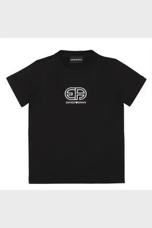 Emporio Armani T-shirt teen nera in misto cotone