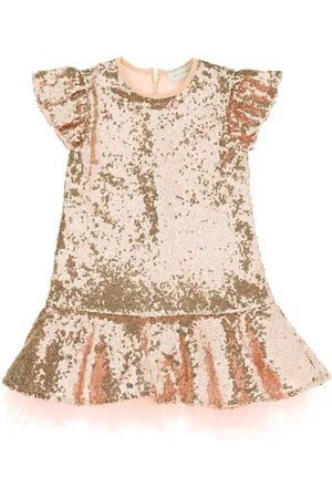 MONNALISA Teen abito chiaro con paillettes