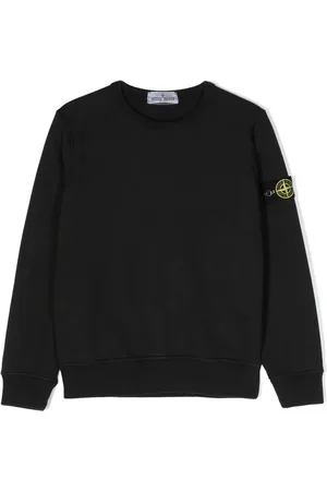 Stone Island Stone Island felpa nera bambino in cotone