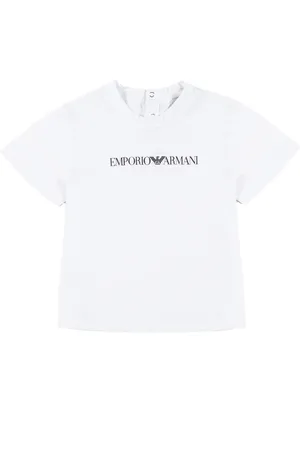 Emporio Armani T-shirt bianca neonato in cotone