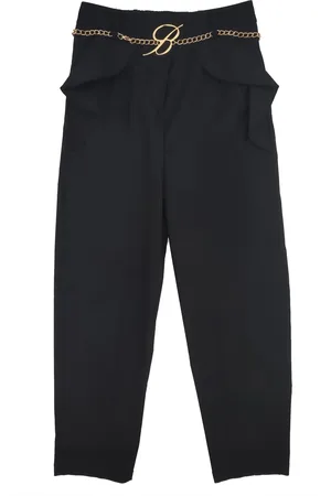 MISS BLUMARINE Pantalone nero ragazza in cotone