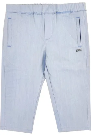 Emporio Armani Pantalone neonato azzurro in cotone
