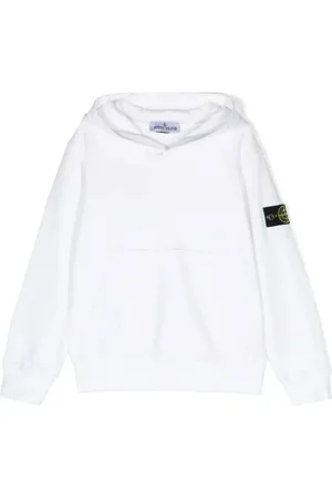 Stone Island Stone Island felpa bianca bambino in cotone