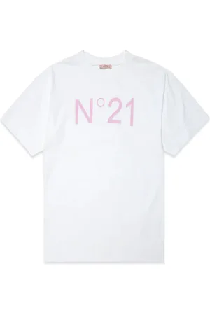 Nº21 T-shirt bianca bambina in cotone