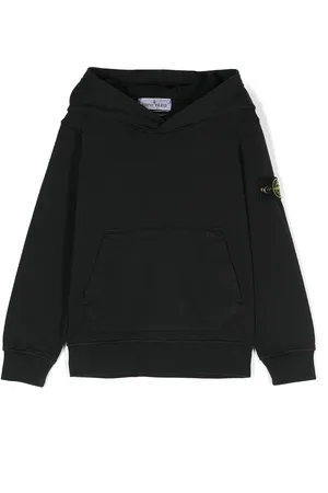Stone Island Stone Island felpa nera bambino in cotone