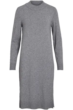 VILA Viril Long Sleeved Vestito Midi